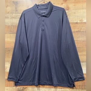 New Port Authority Men's Silky Touch Gray Long Sleeve Polo Shirt Size 3XL 4XL